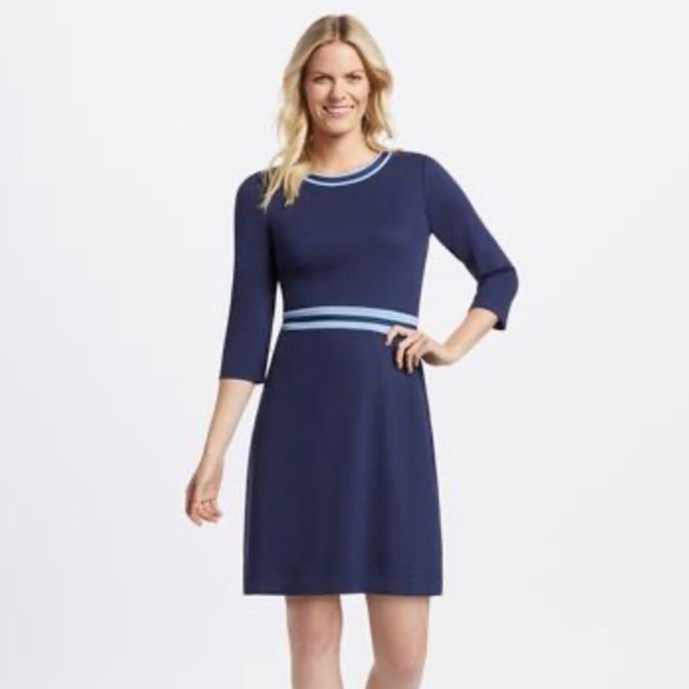 Draper James Navy Ponte Dress L